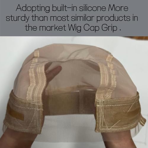 Built in silicone Wig Cap with Grip Band for Keeping Wigs in Place, More Full Cap-wide Transparent Lace for Lace Front Wigs .(Nude, M) - Image 6