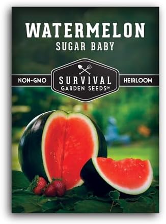 Sugar Baby Watermelon Seeds for Planting - 1 Pack by SurvivalGardenSeeds