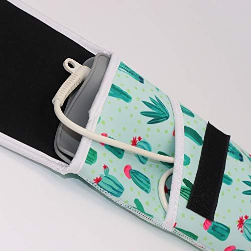 Heat Resistant Travel Hair Curler Flat Iron Pouch and Silicone Mat Set (Catcus) - Image 2