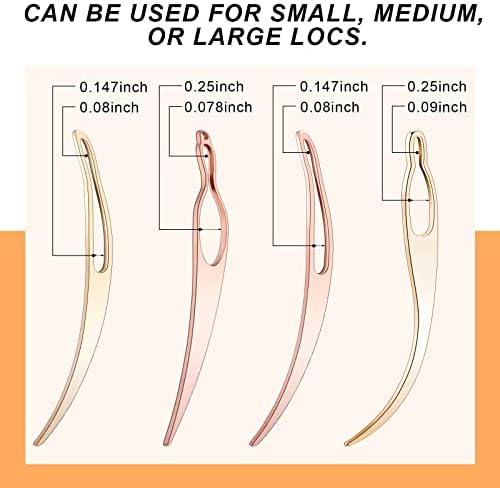 WILLBOND 4 Pcs Interlocking Tool for Locs, Rose Gold, Gold - Image 2