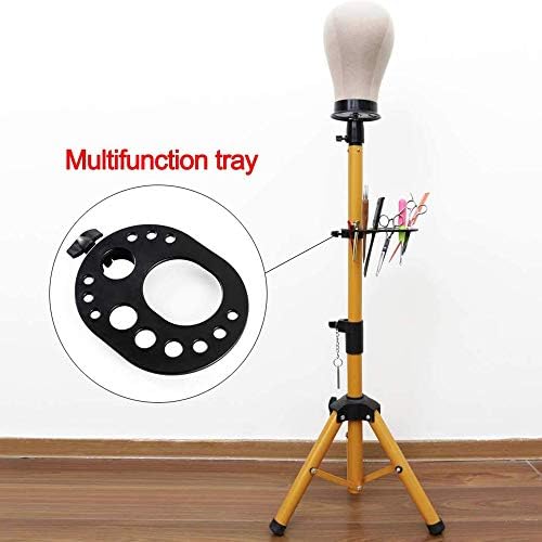 AliLeader Adjustable Multifunctional Wig Tray for Wig Stand Tripod, Black - Image 4