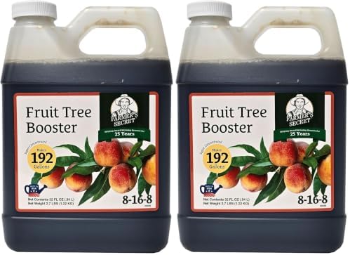 Farmer's Secret Fruit Tree Booster Fertilizer (32oz) - Super Concentrated and Phosphorus Rich - Formulated for All Fruit Trees Including Peach, Banana, and Apple (Pack of 2) by FarmersSecret