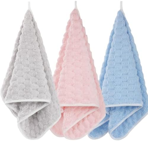 Cloud Velvet Hand Towels 3-Pack 14"x29.6" - Ultra Soft Microfiber Washcloths Set for Bathroom, Quick Dry Face & Hair Towels for Gym Spa by BEELVTIFL