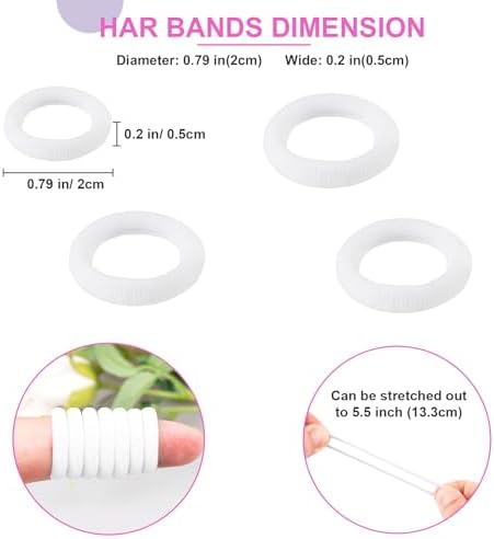 TVINLIK 400 PCS Baby Hair Ties – No Damage Elastic Ponytail Holders - Image 4
