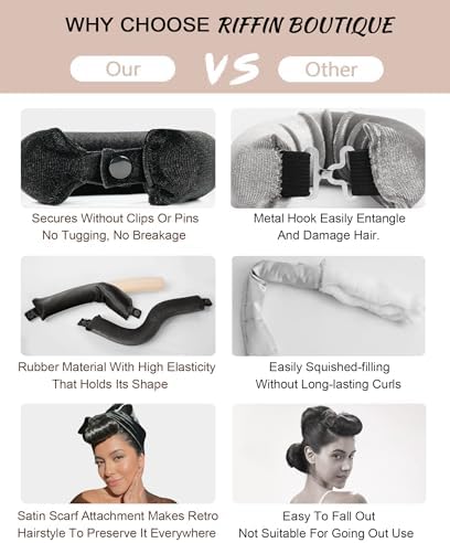 Classic Heatless Curls Overnight Rods No Heat Hair Curlers to Sleep Jumbo Foam Large Hair Rollers for Medium Long Hair Blowout Look, Heatless Flexible Curling Rod Set with Satin Wrap for Sleeping - Image 6