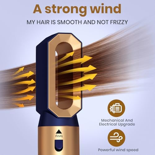 Hair Dryer Brush 5 in 1, Negative Ion Blow Dryer Brush Set - 110,000 RPM High -Speed Hot Air Brush Air Styler Curling Wrap Air Curler,Curling Iron Hair Styling Tools for Straight Curl Drying Smoothing - Image 3