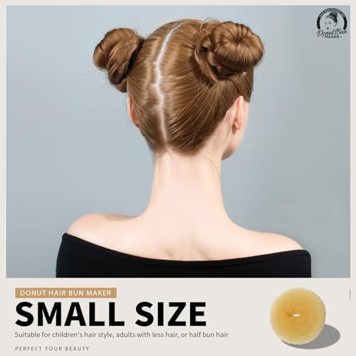 Teenitor 4pcs Hair Bun Shaper Set with Extra-large, Large, Medium, Small Donut Hair Bun Maker, 20pcs Bobby Pins, Gold - Image 2