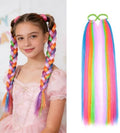 Rainbow Colorful Hair Tinsel Extensions for Women Ponytail Hair With Rubber Band Daily Party Festival Crazy Day Girls Accessories Synthetic Hair Pieces 2pcs/lot by Szphoxer