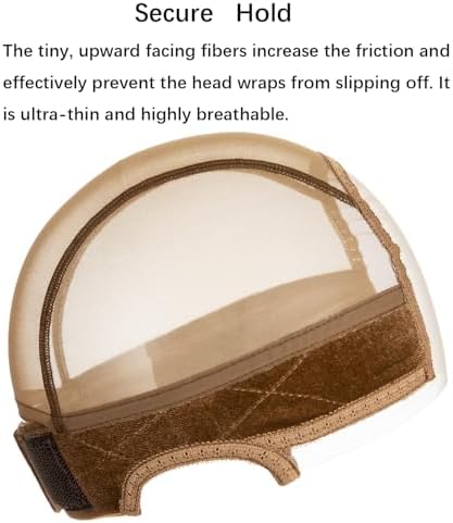 Wig Caps with Grip Band for Keeping Wigs in Place 5X4 HD Wig Caps for Women Adjustable Wig Grip Cap Band Stocking Wig Caps Wide Transparent Lace for Front Wig Cap for Wig Making (Light Brown) - Image 3