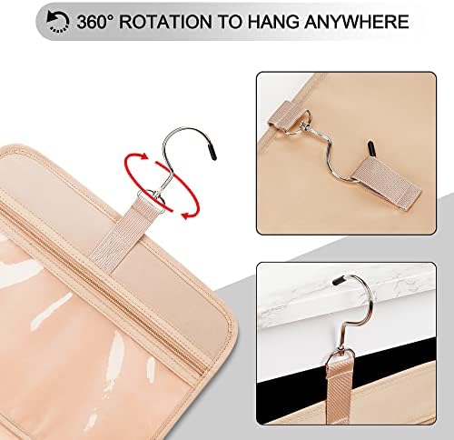 COOSKY Travel Hanging Toiletry Bag for Women, with Jewelry Organizer Compartment, Medium Waterproof Hanging Makeup Accessories, Cosmetic Essentials, Toiletries Dopp Kit Set with Trolley Belt, Black - Image 6