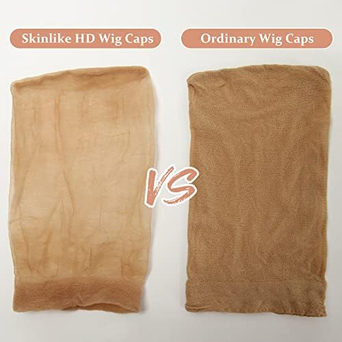 BEEOS Skinlike Real HD Wig Caps, 12 Pieces Ultra-thin Invisible and Breathable Stretchy Stocking Sheer Caps for Women Lace Front Wig - Image 6