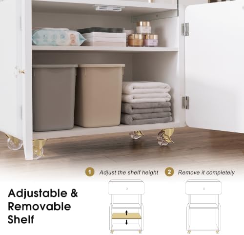 BarberPub Storage Rolling Salon Trolley with Glass Shelf, Utility cart 2098 - Image 6