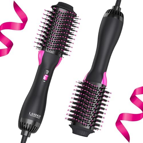 Hair Blow Dryer Brush 2.4 in Hot Air Styler for Volumizing Smooth Blowouts by LANDOT
