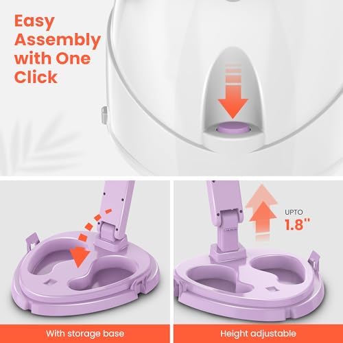 TASALON 1875W Ionic Hooded Hair Dryer Bonnet with 3 Heating Settings,Purple - Image 6