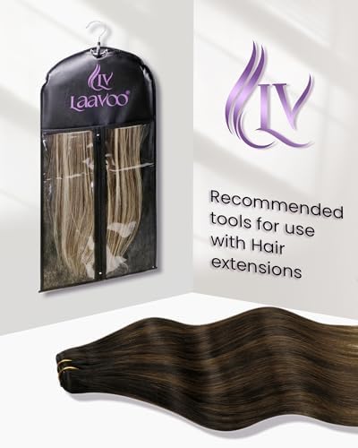 LaaVoo Clip in Hair Extensions Real Human Hair 14in Silky Smooth - Image 4