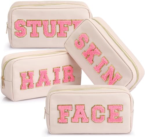 Remerry 4 Pcs Preppy Makeup Bags,Gentle White by Remerry