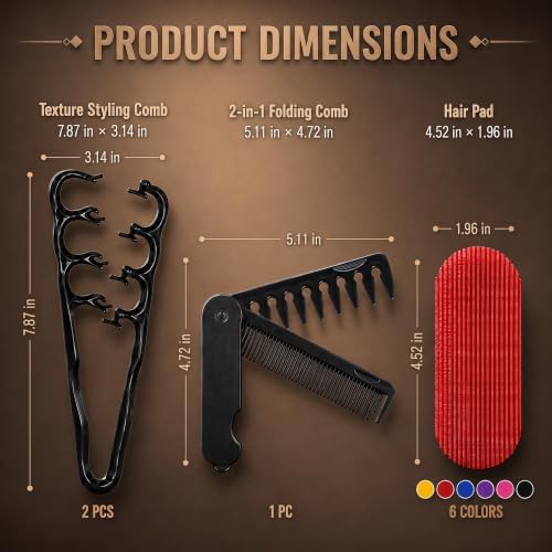 Plman Texture Comb Set for Men & Women Volumizing Texture, Waves, Fine Hair - Image 2