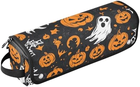 Hair Tools Travel Bag with Heat Resistant Mat Detachable 2-in-1 Curling Iron Travel Case Hot Tools Organizer for Straightener Flat Iron Gothic Funny Halloween Ghost and Pumpkins by WelcometoElliTarr