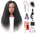 SOPHIRE 16" 100% Real Hair Mannequin Head with stand, Hairdresser Cosmetology Mannequin Manikin Training Practice Doll Head for Braiding Hairstyling - Black by Unknown