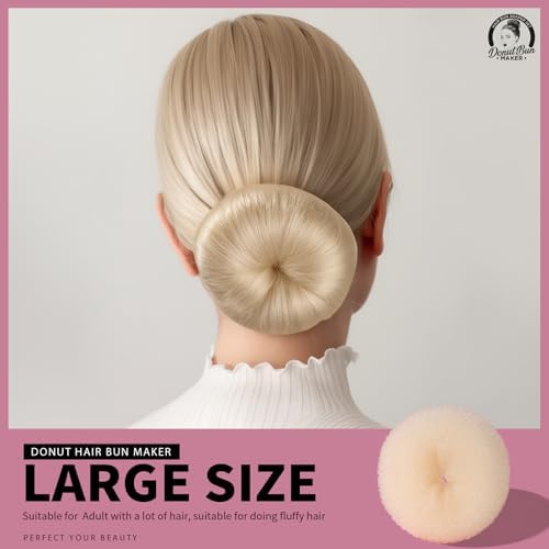 Teenitor 4 Pcs Hair Donut Hair Bun Maker(Extra-large, Large, Medium, Small) with Hair Pins 20 Pcs, Blonde - Image 2