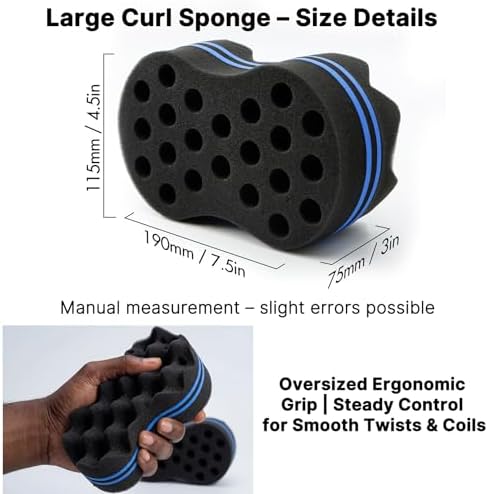 RioRand Double Sided Twist Hair Sponge, Extra Thick 85-90 Shore A Hardness, Large Curl Sponge for Short 4B/4C Coily Afro Hair, for Men Women Home & Barber Use (Wave-2PCS) - Image 5