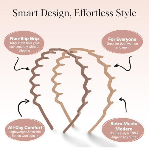 Kitsch Zig Zag Headbands for Women - Neutral, 2 pcs - Image 3