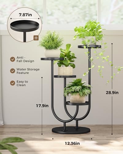Bamworld Morden Plant Stand Metal 06,Round-4pots - Image 2