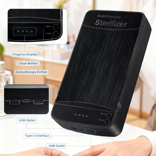 Nail Tool Sterilizer Box, ALLGLAM Portable Sterilizing Box for Nail Manicure Tools, Beauty Tweezers, Tattoo,Mobile Phone Cleaning (Black) - Image 3