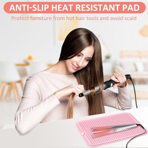 Large Heat Resistant Silicone Mat for Hair Styling Tools - Curling Irons, Flat Irons, and Hair Straighteners - Image 2