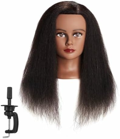 16"-18"100% Real Hair Mannequin Head Training Head Manikin Cosmetology Doll by HAIRGINKGO