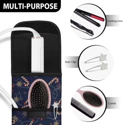 Christmas Candy Curling Iron Holder Heat Resistant Neoprene Curling Iron Cover Bag with Pocket Curling Iron Organizers and Storage for Hair Straightener, Curling Iron, Flat Iron and Hot Hair Tools - Image 7