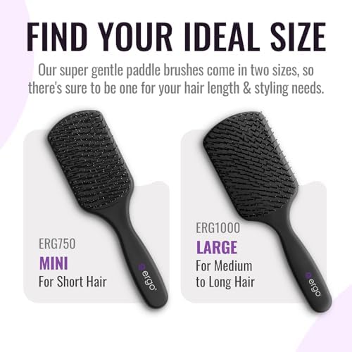 ERGO Super Gentle Large Paddle Brush for Blow Drying - Hair Brushes for Women with Thick or Thin Hair - Dual Hairbrush for Women - Detangler Hair Brush - Gently Detangles Curly or Wet Hair - ERG1000 - Image 4