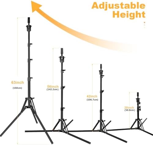 Beauty Star 63inch Tall Wig Stand Tripod with 22inch Mannequin Head, Canvas Block Wig Head Included Adjustable Holder and Wig Caps Kit for Multiple wigs, Perfect for Making Wigs, Display Styling - Image 3