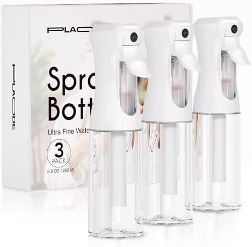 3 Pack Continuous Spray Bottle for Hair, 6.8 OZ Ultra Fine Mister Sprayer by Unknown