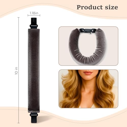 Heatless Hair Curler Set – 4PCS Velvet Overnight Blowout Rods for Heatless Curls, Jumbo Flexible Curling Rods to Sleep In, No Heat Curling Tools for Natural Waves and Curls Brown - Image 6