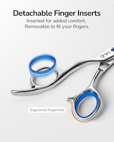 Hair Cutting Scissors, ULG Professional Hair Scissors 6.5” Left-Handed Razor Edge Barber Shears for Salon and Home Hair Cutting Made of Japanese Stainless Steel, Hand Sharpened Blue - Image 6