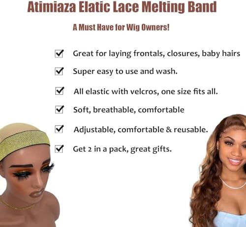 2 Pcs Elastic Gold Lace Melting Bands - Wig Band for Lace Fronts, Edge Wrap to Lay Edges (Pack of 2) - Image 2