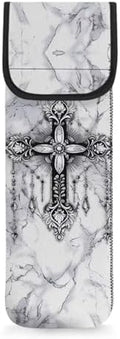 ZOUTAIRONG Cross Marble Curling Iron Holder Heat Resistant Flat Iron Travel Case Curling Iron Travel case, Water-Resistant Curling Wand Travel Cover Case Pouch Women's Storage Bag by ZOUTAIRONG