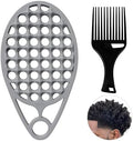KOUPA Silicone Afro Twist Brush with Pick Comb for Coily Hair Curls, Grey by WelcometoKOUPA