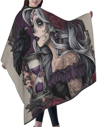 Skull Vintage Hair Cutting Barber Cape Hair Salon and Dyeing Styling Cloth for Women/Men - Image 2