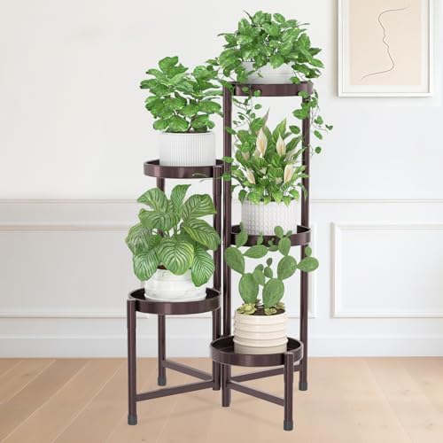 iDavosic.ly Plant Stand Indoor Outdoor, 5 Tier Metal Corner Shelf, Bronze by iDavosicly