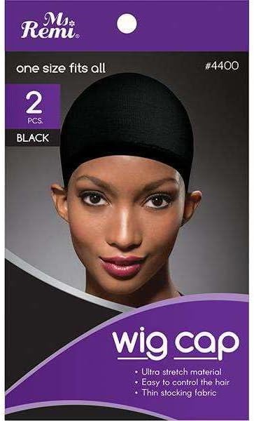 Wig Cap - One Size Fits All - Black Colour (Pack of 2) - Thin Stocking Fabric - Ultra Stretch - Easy To Control The Hair - By Annie by AnnieInternational