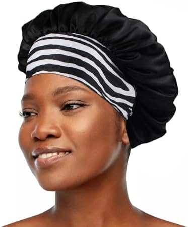 12 Pieces Silk Bonnet for Women Curly Hair Satin Bonnet Hair Wrap for Sleeping Cap with Tie Band (Leopard) - Image 3