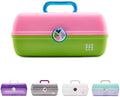 Caboodles On-The-Go Girl Makeup Box, Two-Tone Pink on Neon Green, Hard Plastic Makeup Organizer Box, Built-In Mirror, Secure Latch for Safe Travel, Spacious Storage for Large Items by Caboodles