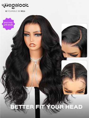 Glueless 6x5 Lace Closure Body Wave Wig Natural Black 24 Inch - Image 4