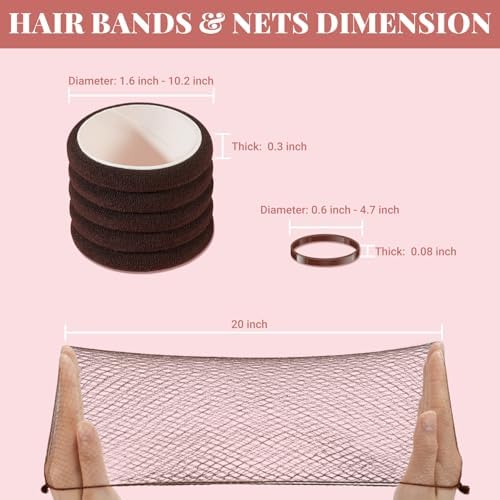 IKOCO 415pcs Bobby Pins Set, U Pins with Hair Ties and Hair Net, Brown - Image 4