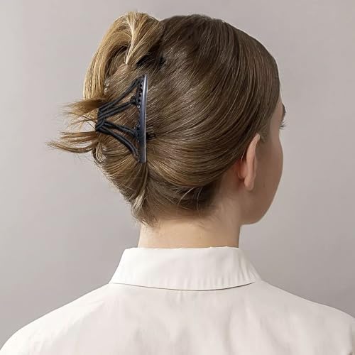3 Pieces Elastic Magic Hair Comb Stretchy Double Comb Hair Forks Clips for Women Beaded Hairpins Girls Vintage Hairstyle Multipurpose Hair Accessories (Brown Black Navy) - Image 4
