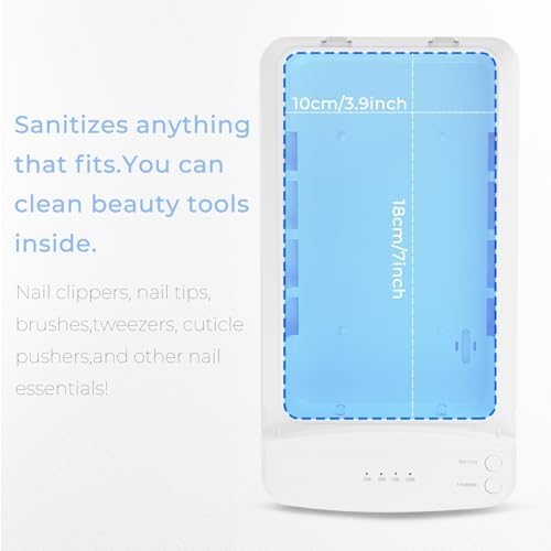 Nail Tool Sterilizer with Blue Light, Portable USB Sterilizating Box, Multi-Functional Nail Cleaner Box for Manicure Salon,Tweezers,Ta - Image 7
