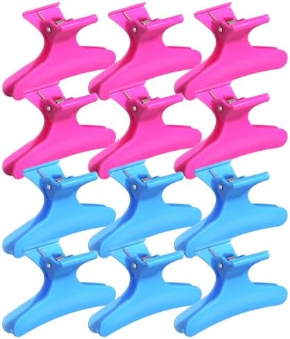 Ondder Blue Hot Pink Butterfly Hair Claw Clips for Styling, Sectioning, Makeup, Pro Hair Clamp Clips for Women, Girls by Ondder