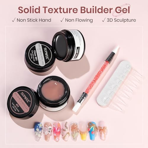 Clear and Nude Solid Builder Gel for Nails Extension 3D Hard Gel - Image 2